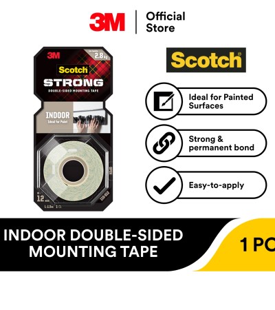 3M Scotch® Indoor Double-Sided Mounting Tape 110-S12, 12 mm x 1.5 m / 110-M12, 12 mm x 4 m
