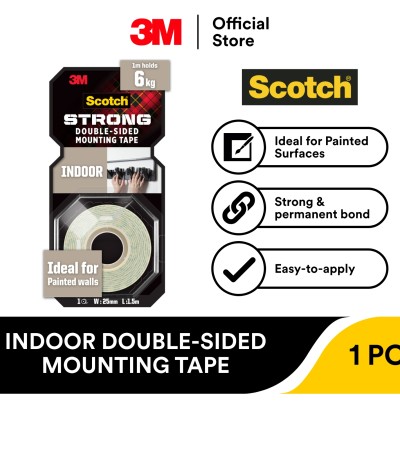3M Scotch® Indoor Double-Sided Mounting Tape 110-S25, 25 mm x 1.5 m / 25 mm x 4 m